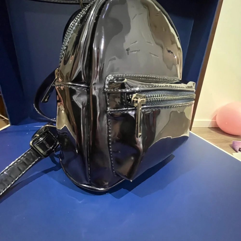 Call It Spring Shiny Dark Purple Navy Backpack - Picture 8 of 15